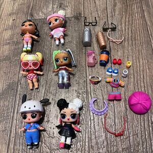 LOL Surprise Doll Lot of 6 with Accessories Clothes Shoes Bottles Glasses